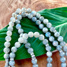 Load image into Gallery viewer, Back in Stock & 3 Only! Labradorite Flashy New Moon Power Protector Shaman Stone 108 Mala Necklace Bracelet