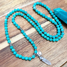 Load image into Gallery viewer, Peruvian Amazonite Deep Teal Heart Chakra Activation 108 Mala Necklace Bracelet