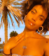 Load image into Gallery viewer, Power Moon Abalone Shell Pendant 18” White Gold Necklace