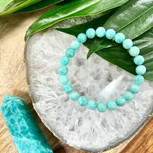 Load image into Gallery viewer, Peruvian Amazonite Deep Teal Heart Chakra Activation Premium Collection 8mm Stretch Bracelet