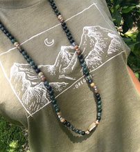 Load image into Gallery viewer, π½ Raising Vibration Sale! π₯ Limited Time - 8mm Elizabeth April Channeled Mantis Sacred Geometry Limited Edition Cosmic Species Stretch Mala Bracelet Necklace