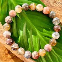 Load image into Gallery viewer, Black Lace Agate Botswana Agate Sooth &amp; Agile 10mm Stretch Bracelet