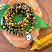 Load image into Gallery viewer, Tigers Eye Willpower 108 Mala Necklace Bracelet