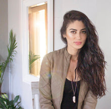 Load image into Gallery viewer, Tree of Life Crystal Clear Quartz Wire Wrapped Raw Pendant 30” Rose Gold Necklace