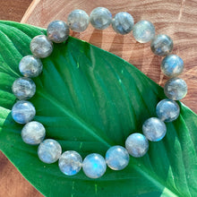 Load image into Gallery viewer, Labradorite Limited New Moon Power Protector Shaman Stone 10mm Stretch Bracelet