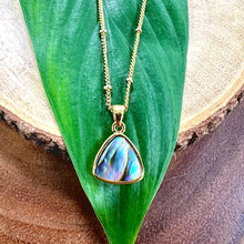 Load image into Gallery viewer, Abalone Shell Sweet Mini Triangle Beauty &amp; Tranquility Pendant 18” Gold Necklace