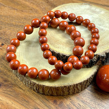 Load image into Gallery viewer, Red Jasper Earth Warrior Freedom Fighter Protection 10mm Stretch Bracelet