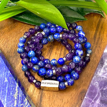 Load image into Gallery viewer, Just Restocked! Only 3! 8mm Elizabeth April Channeled Pleiadian Sacred Geometry Limited Edition Cosmic Species Stretch Mala Bracelet Necklace