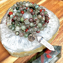Load image into Gallery viewer, African Bloodstone Health Revitalization & Rebalancing 108 Stretch Mala Necklace Bracelet