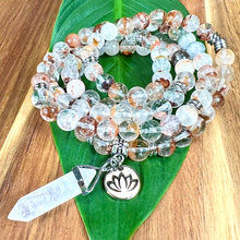 Load image into Gallery viewer, Garden Quartz Lodolite Cosmic Consciousness Limited Premium Collection 108 Stretch Mala Necklace Bracelet