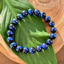 Load image into Gallery viewer, Vibrant Blue Tigers Eye Wisdom and Truth 10mm Stretch Bracelet
