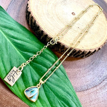 Load image into Gallery viewer, Abalone Shell Sweet Mini Triangle Beauty & Tranquility Pendant 18” Gold Necklace