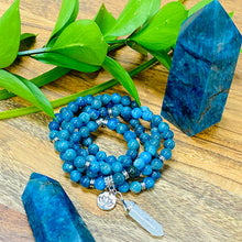 Load image into Gallery viewer, Limited Edition & Super Rare! Only 2 in stock! Blue Apatite Manifestation & Motivation 108 Mala Necklace Bracelet