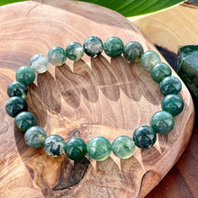 Load image into Gallery viewer, Moss Agate Mother Gaia Growth & Abundance 10mm Stretch Bracelet