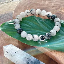 Load image into Gallery viewer, Just Restocked! Tourmalinated Quartz Black Tourmaline in Clear Quartz Master Healing 10mm Stretch Bracelet