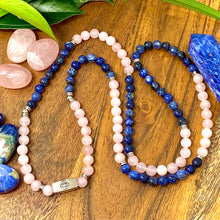 Load image into Gallery viewer, Last one! 8mm Elizabeth April Channeled Arcturian Sacred Geometry Limited Edition Cosmic Species Stretch Mala Bracelet Necklace