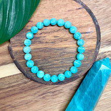 Load image into Gallery viewer, Peruvian Amazonite Deep Teal Heart Chakra Activation Premium Collection 8mm Stretch Bracelet