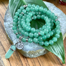 Load image into Gallery viewer, Restocked! Only 2! Green Aventurine Wealth & Abundance 108 Mala Necklace Bracelet