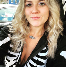 Load image into Gallery viewer, Inner Peace Druzy Quartz Geode Slice Pendant Choker 14" + 2" White Gold Necklace