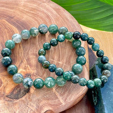 Load image into Gallery viewer, Moss Agate Mother Gaia Growth & Abundance 8mm Stretch Bracelet
