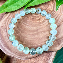 Load image into Gallery viewer, 1 Left! NEW STONE! Prehnite with Epidote & Black Tourmaline Grade AA Prophecy & Magic Premium Collection 10mm Stretch Bracelet