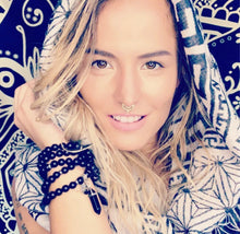 Load image into Gallery viewer, Black Onyx Spiritual Warrior Strength 108 Stretch Mala Necklace Bracelet