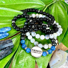 Load image into Gallery viewer, 8mm Elizabeth April New Earth Spiritual AWAKEN Limited Edition Stretch Mala Bracelet Necklace