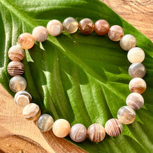 Load image into Gallery viewer, Black Lace Agate Botswana Agate Sooth & Agile 8mm Stretch Bracelet