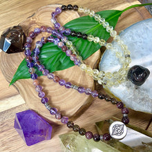 Load image into Gallery viewer, Just Restocked! 3 left! 8mm Elizabeth April Quantum Convergence No Fear AWAKEN Limited Edition Stretch 108 Mala Bracelet Necklace