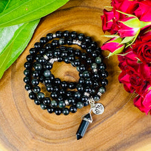 Load image into Gallery viewer, Rainbow Obsidian Discovery & Healing 108 Mala Necklace Bracelet