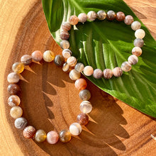 Load image into Gallery viewer, Black Lace Agate Botswana Agate Sooth & Agile 8mm Stretch Bracelet