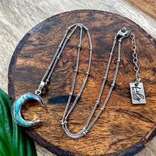 Load image into Gallery viewer, Power Moon Abalone Shell Pendant 18” White Gold Necklace