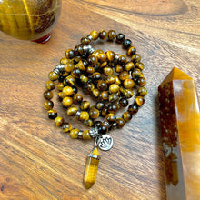 Load image into Gallery viewer, Tigers Eye Willpower 108 Mala Necklace Bracelet
