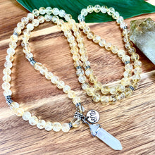 Load image into Gallery viewer, Extremely Limited! Brazilian Citrine Grade AAA+ Pure Positive Energy, Abundance & Wealth 108 Stretch Mala Necklace Bracelet