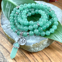 Load image into Gallery viewer, Restocked! Only 2! Green Aventurine Wealth & Abundance 108 Mala Necklace Bracelet