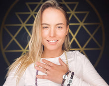 Load image into Gallery viewer, Just Restocked! 3 left! 8mm Elizabeth April Quantum Convergence No Fear AWAKEN Limited Edition Stretch 108 Mala Bracelet Necklace