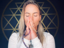 Load image into Gallery viewer, Just Restocked! 3 left! 8mm Elizabeth April Quantum Convergence No Fear AWAKEN Limited Edition Stretch 108 Mala Bracelet Necklace