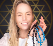 Load image into Gallery viewer, 8mm Elizabeth April New Earth Physical AWAKEN Limited Edition Stretch Mala Bracelet Necklace