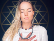 Load image into Gallery viewer, 8mm Elizabeth April AWAKEN Protection & Activation Limited Edition Stretch Mala Bracelet Necklace