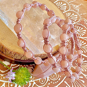 NEW! Sunstone Creative Energy, Manifestation & Enthusiasm Woven Inner Strength Collection Nylon Braided Adjustable 6mm Bead Bracelet