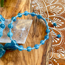 Load image into Gallery viewer, NEW! Blue Apatite Creative Communication, Self Expression &amp; Digestive Support Woven Inner Strength Collection Nylon Braided Adjustable 6mm Bead Bracelet