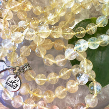 Load image into Gallery viewer, Extremely Limited! Brazilian Citrine Grade AAA+ Pure Positive Energy, Abundance &amp; Wealth 108 Hand Knotted Mala with Point Charm Pendant Necklace
