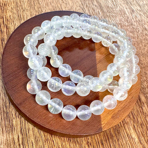 NEW! 🪽 Angel Aura Rose Quartz Love & Light Worker Imprint Blockage Removal & Alchemically Bond 8mm Stretch Bracelet