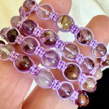 Load image into Gallery viewer, NEW! Super Seven Psychic New Earth Frequency &amp; Divine Purpose Woven Inner Strength Collection Nylon Braided Adjustable 6mm Bead Bracelet