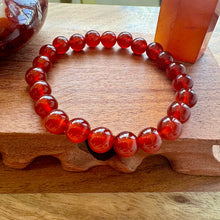 Load image into Gallery viewer, NEW Deep Red Grade AAA Carnelian Stability, Fiery Confidence &amp; Spiritual Stimulation Root Chakra Healing 8mm Stretch Bracelet