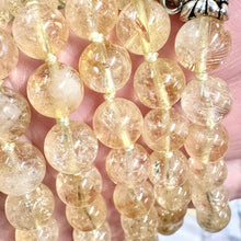 Load image into Gallery viewer, Extremely Limited! Brazilian Citrine Grade AAA+ Pure Positive Energy, Abundance &amp; Wealth 108 Hand Knotted Mala with Point Charm Pendant Necklace