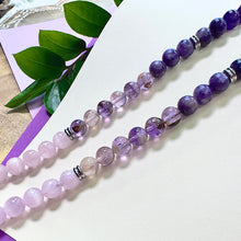Load image into Gallery viewer, Ombre Collection The Crown Chakra Activation + Awakening of Divine Unity &amp; Cosmic Oneness Kunzite Super Seven Lepidolite Siberian Amethyst 108 Stretch Mala Necklace Bracelet