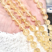 Load image into Gallery viewer, Extremely Limited! Brazilian Citrine Grade AAA+ Pure Positive Energy, Abundance &amp; Wealth 108 Hand Knotted Mala with Point Charm Pendant Necklace