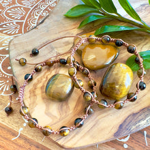 Load image into Gallery viewer, NEW! Tiger&#39;s Eye Abundance, Courage &amp; Transformation Woven Inner Strength Collection Nylon Braided Adjustable 6mm Bead Bracelet