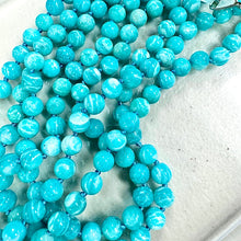 Load image into Gallery viewer, New &amp; Only 2! Super Limited! Peruvian Amazonite Deep Teal Divine Soul Protector &amp; DF/DM Energetic Alignment 108 Hand Knotted Mala with Point Charm Pendant Necklace
